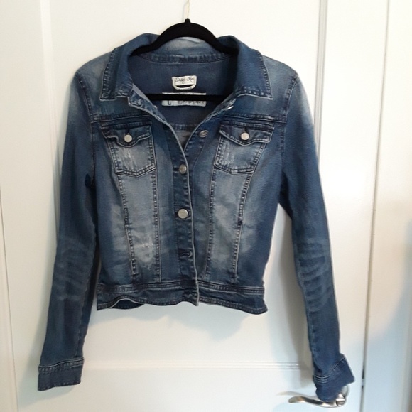 Indigo Rein Jackets & Blazers - EUC Indigo Rein Distressed Jean Jacket Size L
